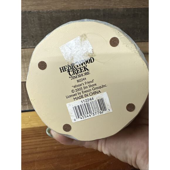 Jim Shore Heartwood Creek Winter's Friend 11" Tall Snowman & Cat Enesco. -flaw - Picture 5 of 5